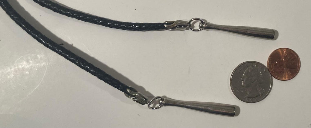 Vintage Metal Bolo Tie, Nice Silver and Black Onyx Stone Design, Nice Western Design, 1 3/4" x 1 1/4", Quality, Heavy Duty