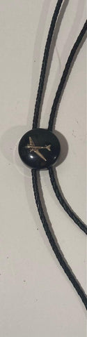 Vintage Metal Bolo Tie, Nice Airplane Design, Plane, Twin Props, Nice Western Design, 1 1/4" x 1 1/4", Quality, Heavy Duty, Country