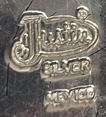 Vintage Metal Belt Buckle, Silver and Brass, Initial D, Letter D, Justin, Nice Western Design, 3 1/2&quot; x 2 3/4&quot;, Heavy Duty, Made in USA