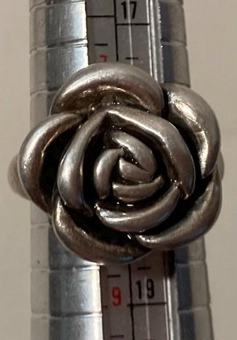 Vintage Sterling Silver Ring, Nice Big Size, Rose, Flower, Size 8, Nice Design, Quality, Jewelry, Accessory, Stamped 925, Clothing