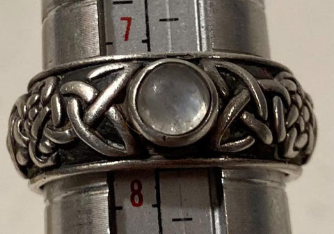 Vintage Sterling Silver Ring, Nice White Stone Design, Size 7 1/2, Nice Design, Quality, Jewelry, Accessory, Stamped 925, Clothing