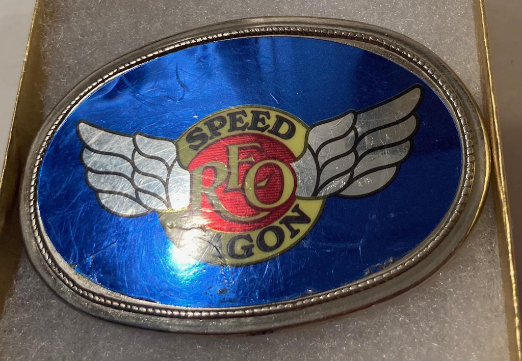 Vintage Metal Belt Buckle, REO Speedwagon, Music, Concerts, Nice Western Design, 3 1/4&quot; x 2 1/4&quot;, Heavy Duty, Quality