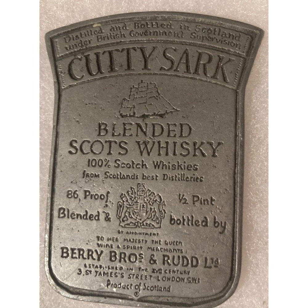 Vintage Metal Belt Buckle, Cutty Sark, Whiskey,