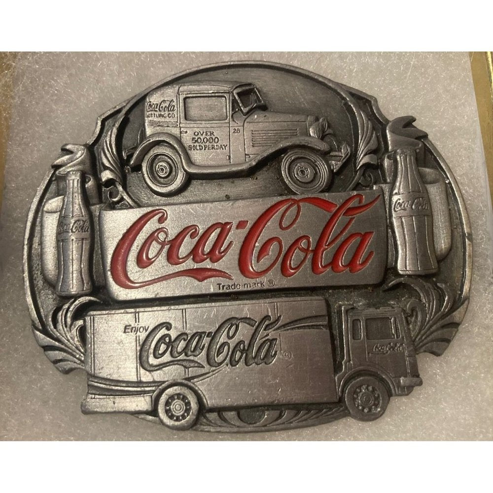 Vintage 1991 Metal Belt Buckle, Coca Cola, Soda, Pop, Coke, Nice Design,