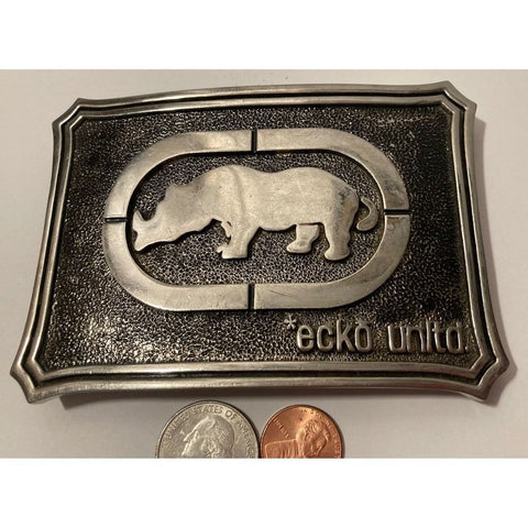 Vintage Metal Belt Buckle, Rhino, Rhinoceros, Big Size, Nice Western D