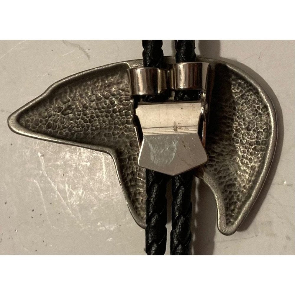 Vintage Metal Bolo Tie, Nice Diamond Cut Whale, Shark, Fish Design,