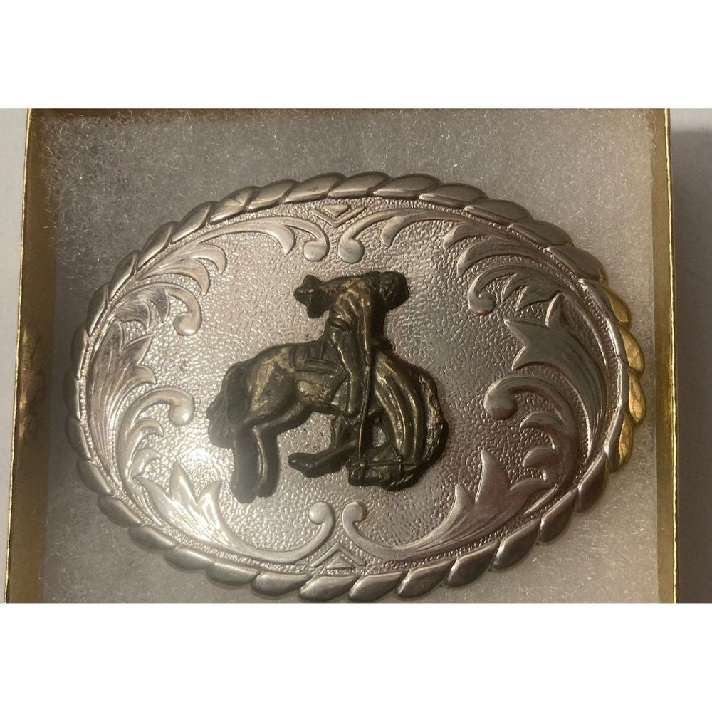 Vintage Metal Belt Buckle, Bronco Riding, Busting, Nice Design,