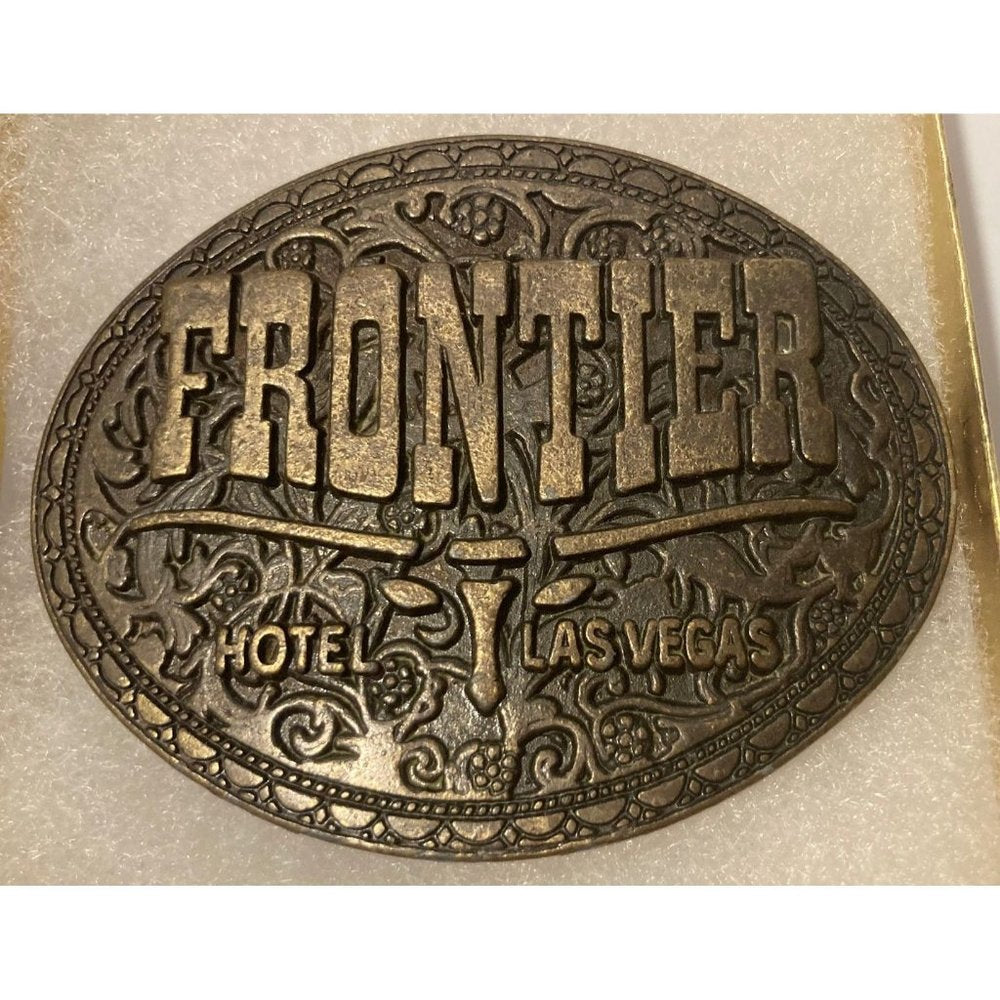 Vintage Metal Belt Buckle, Frontier, Hotel, Casino,