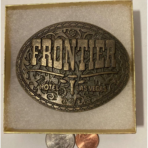 Vintage Metal Belt Buckle, Frontier, Hotel, Casino,