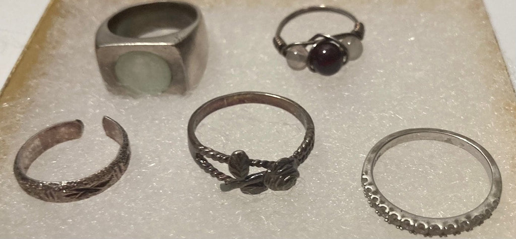 Vintage Lot of 6 Sterling Silver Rings, Nice Designs, Quality, Jewelry, 0938, Accessory, Stamped 925 Inside, Clothing, Necklace, Charm