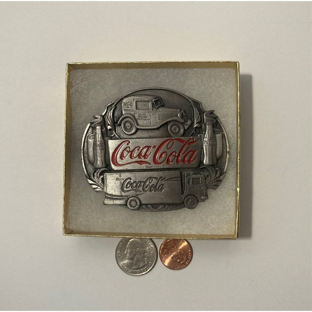 Vintage 1991 Metal Belt Buckle, Coca Cola, Soda, Pop, Coke, Nice Design,