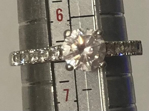 Vintage Sterling Silver Ring, 11 Nice Sparkly Stones Design, Size 6 1/2, Nice Design, Quality, Jewelry, 0936, Accessory, Stamped 925 Inside