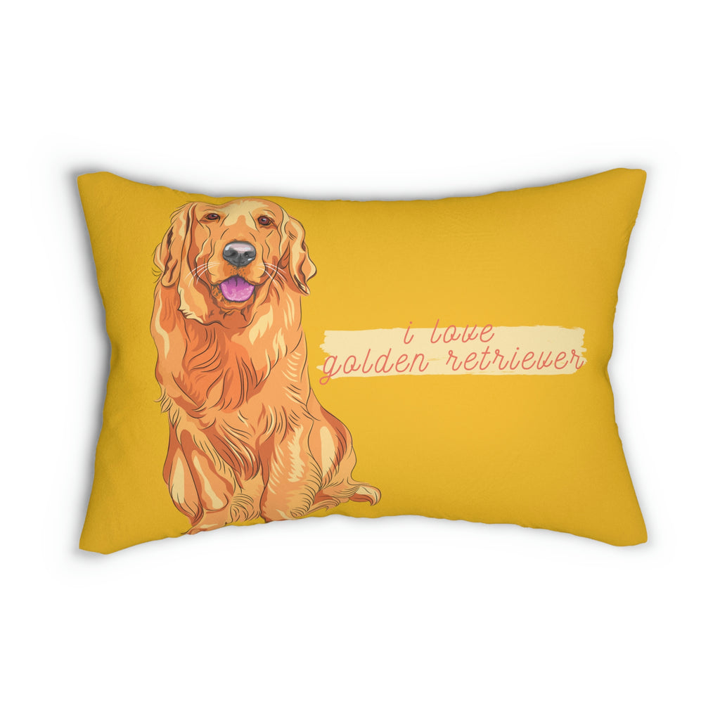 I love my Golden Retriever Dog POD Spun Polyester Lumbar Pillow