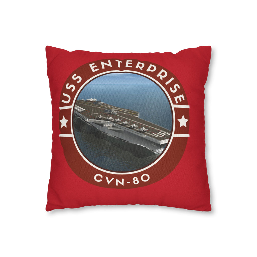 USS Enterprise CNV-80 United States Ships POD Spun Polyester Square Pillow Case