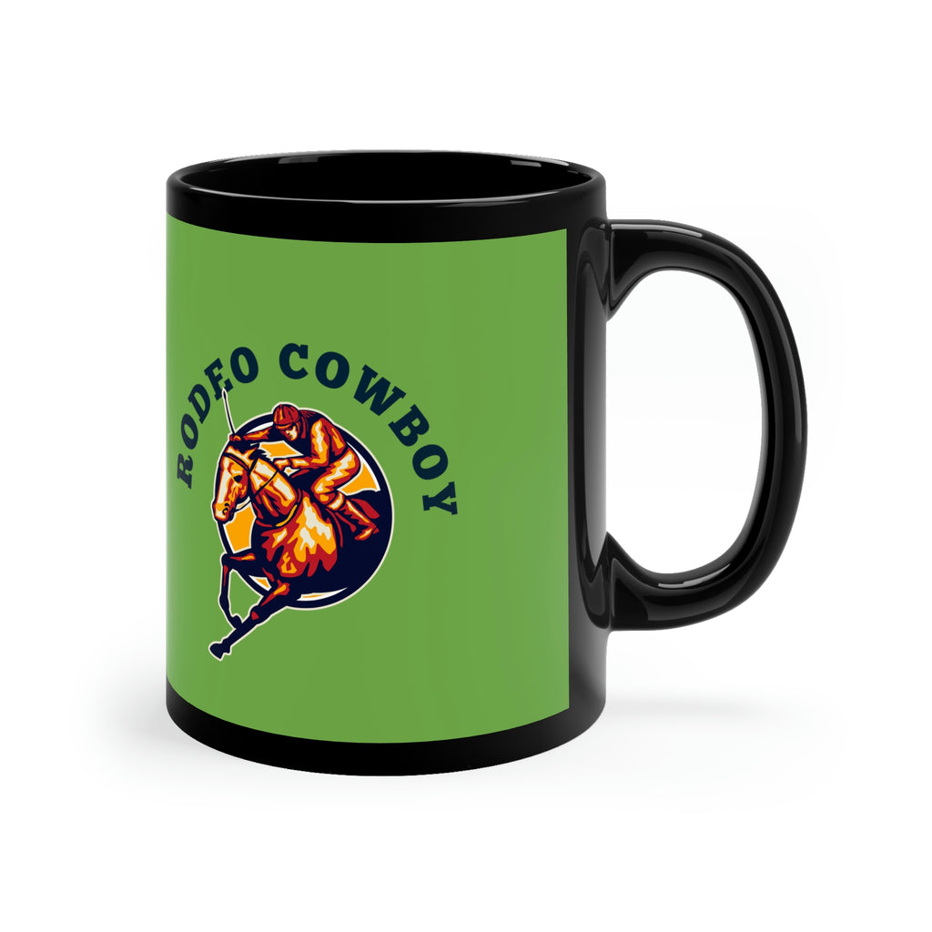 Rodeo Cowboy Horse POD 11oz Black Mug