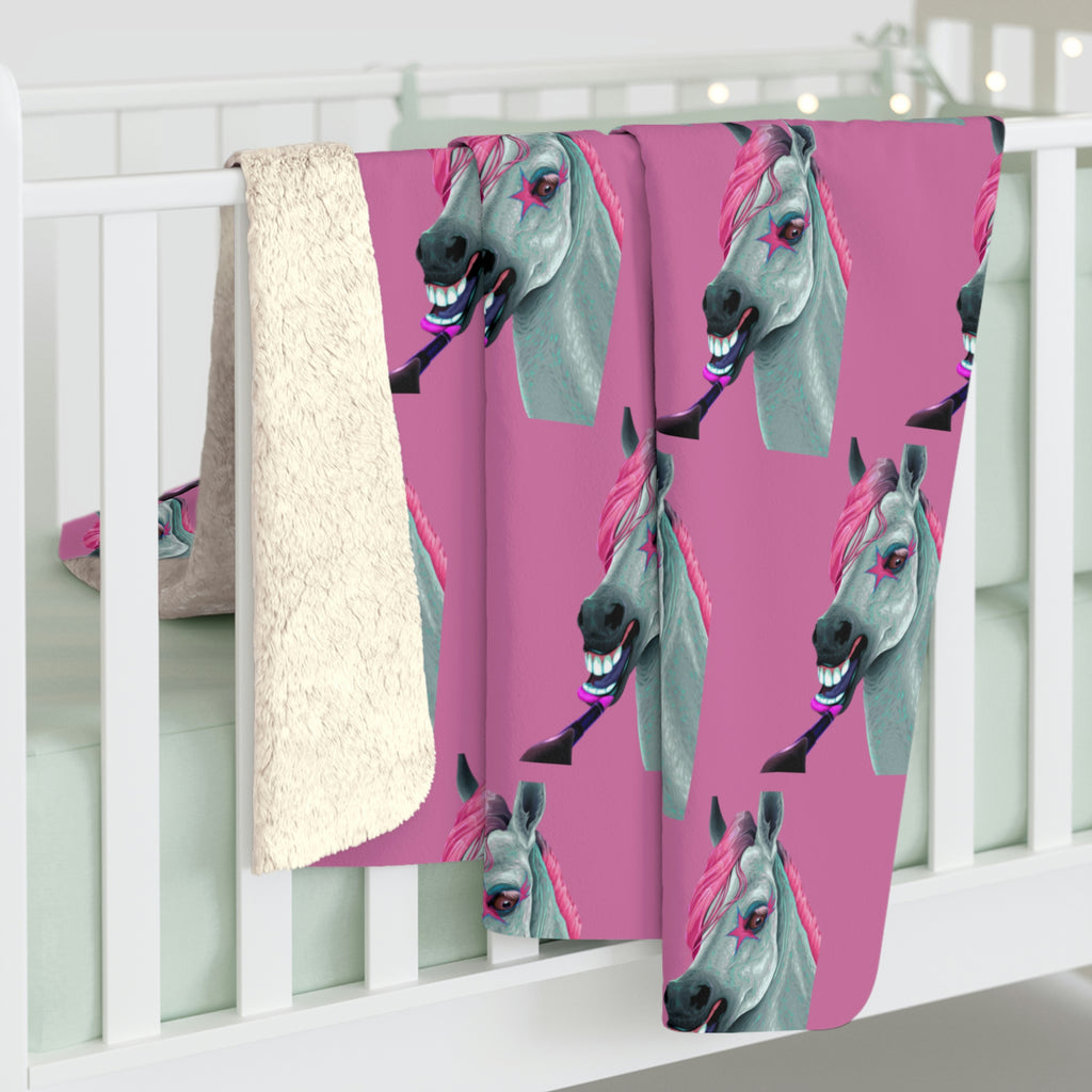 Make-up Horse POD Sherpa Fleece Blanket