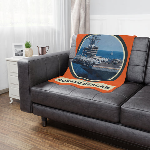 USS ronald reagan United States Ships POD Minky Blanket