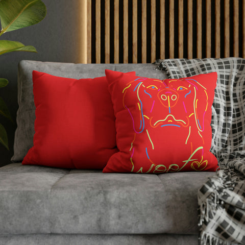 Neon Dog Spun Polyester Square Pillow Case POD