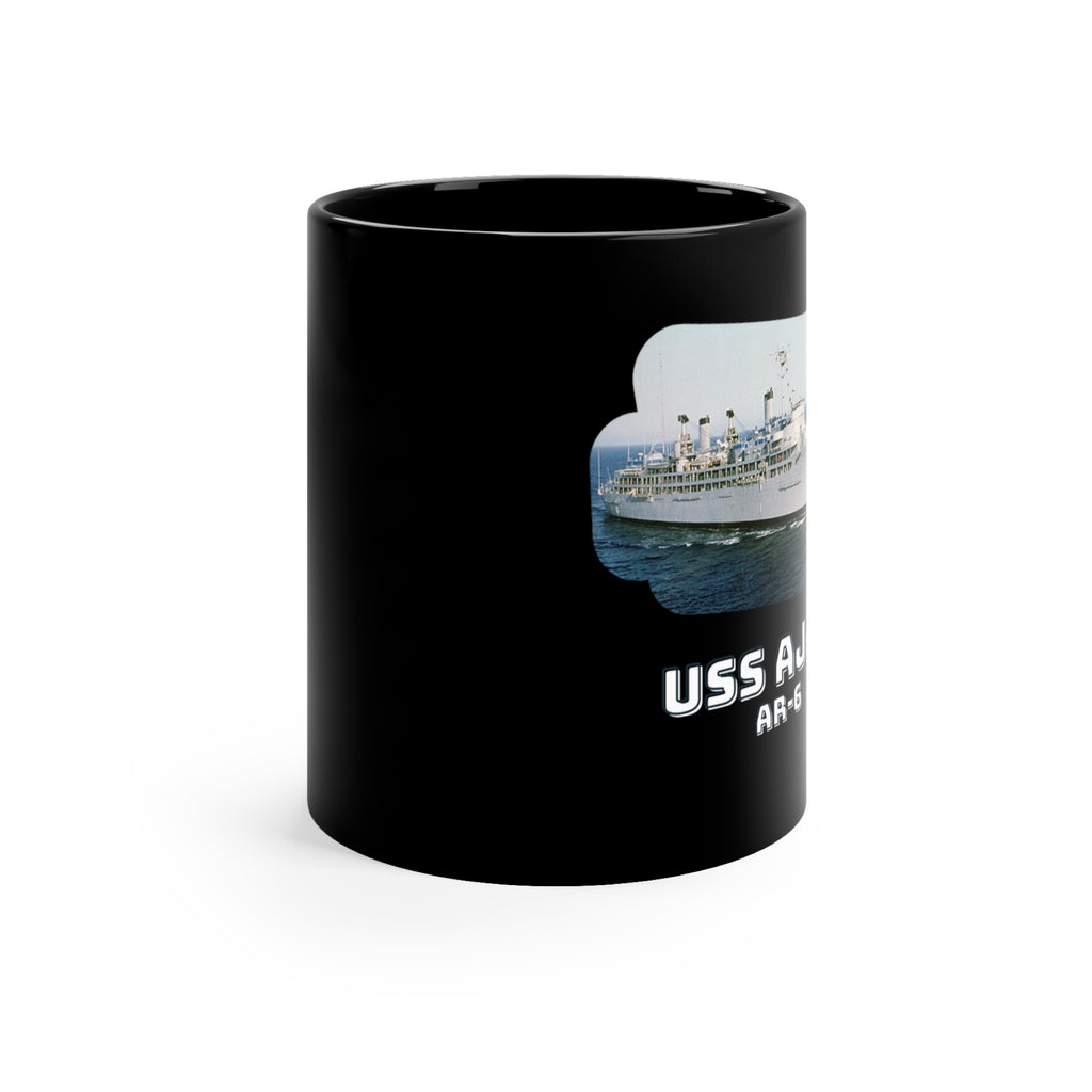 USS Ajax AR-6 United States Ship POD 11oz Black Mug