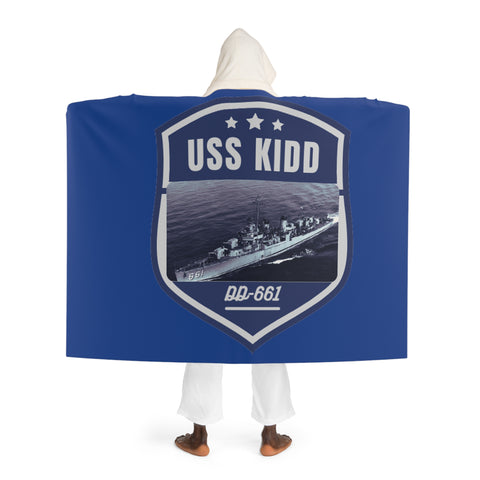 uss kidd DD-661 United States Ships POD Hooded Sherpa Fleece Blanket