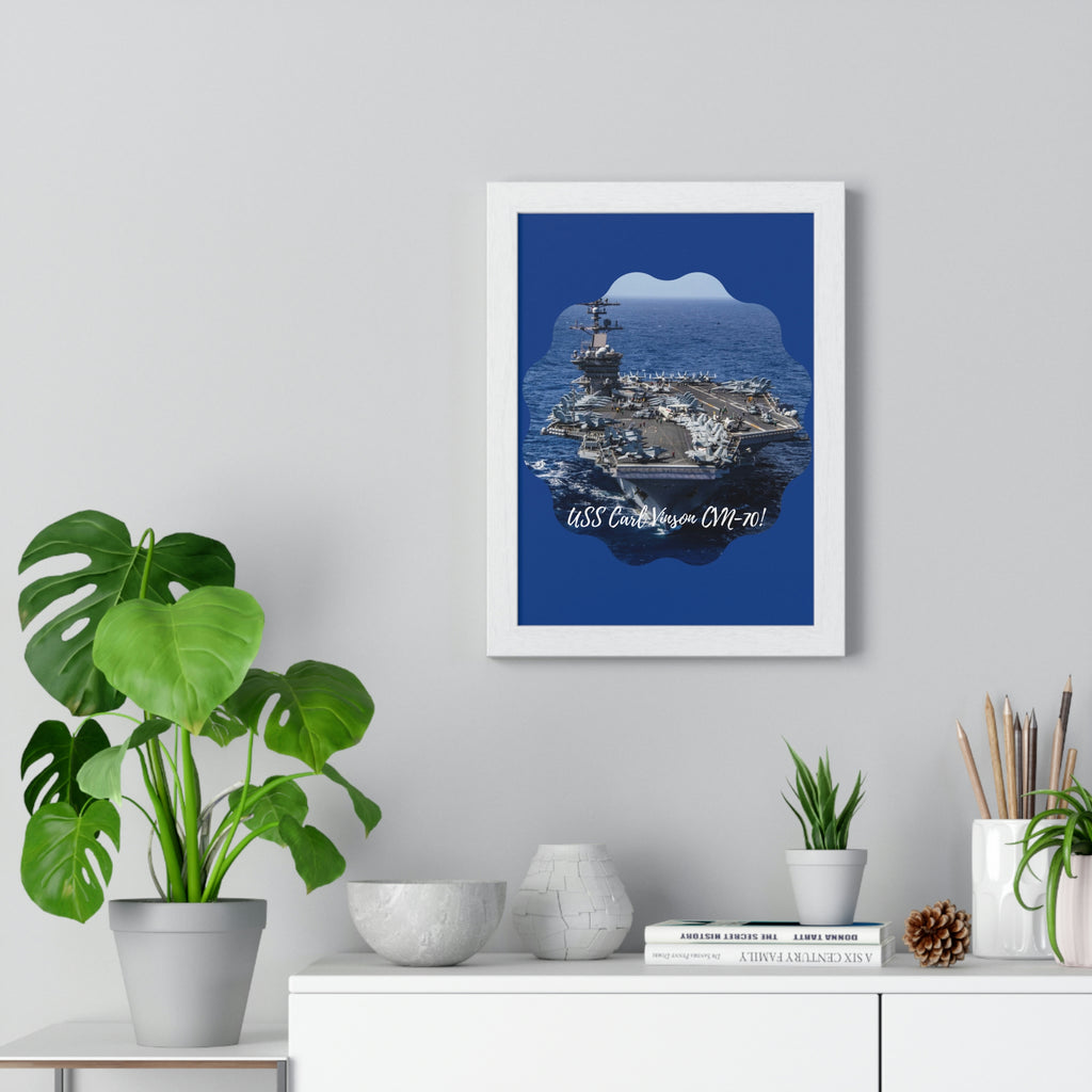 USS Carl Vinson CVN-70 POD Navy Ship  Premium Framed Vertical Poster