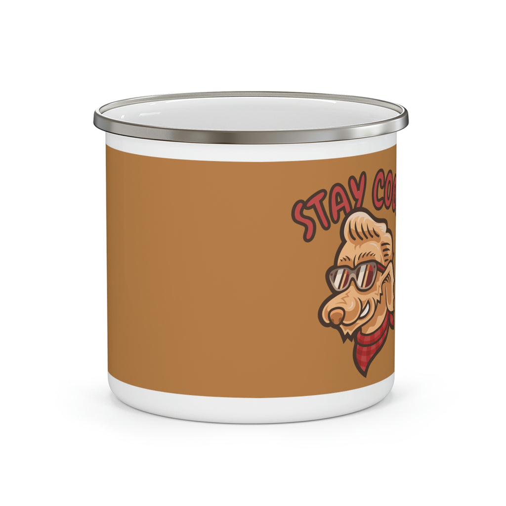 Stay Cool Dog POD Enamel Camping Mug