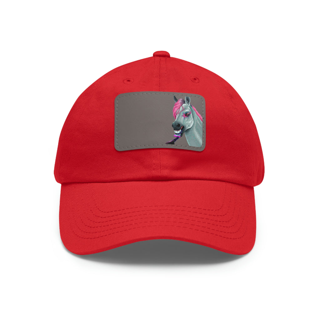 Make-up Horse POD Dad Hat with Leather Patch (Rectangle)