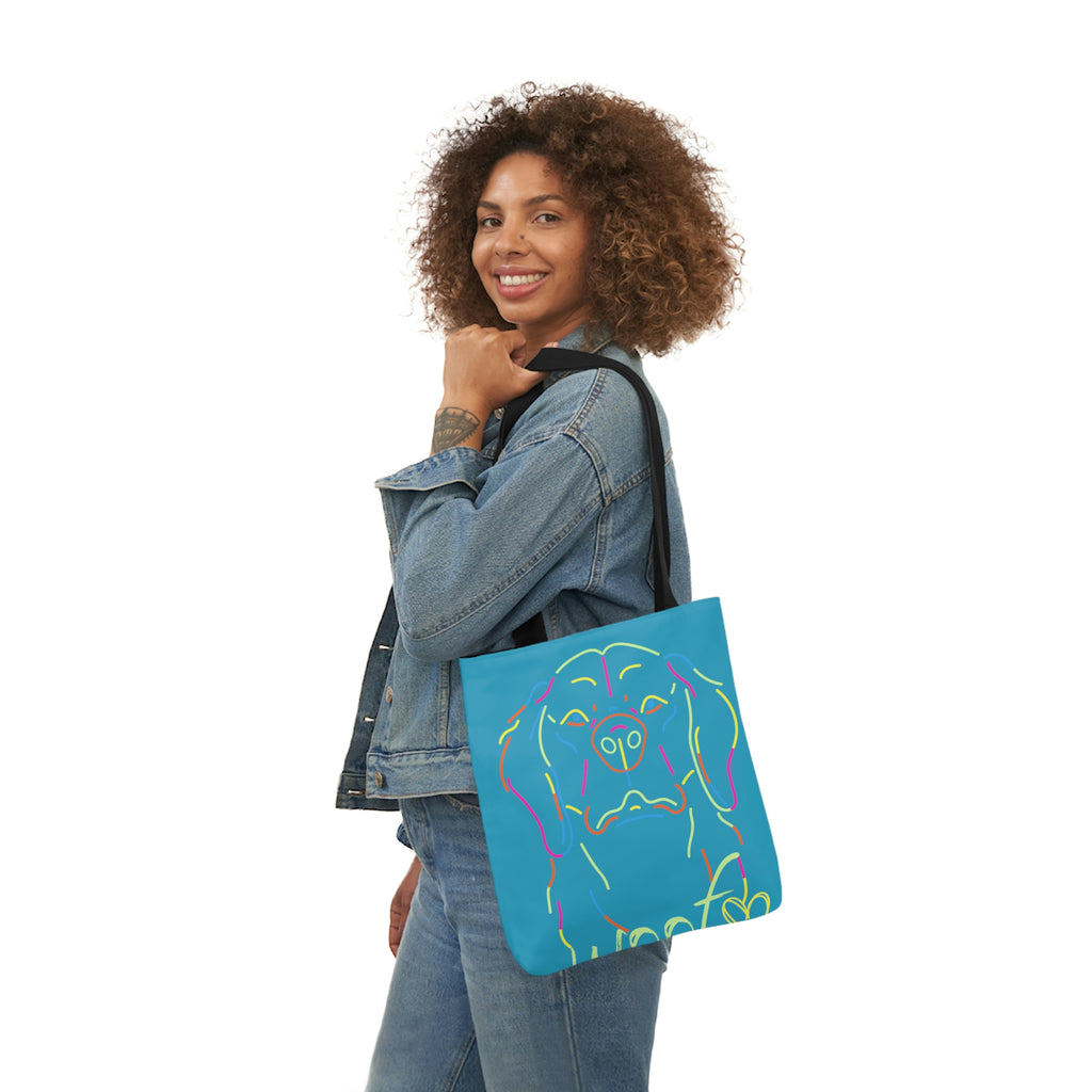 Neon Dog POD Polyester Canvas Tote Bag (AOP)