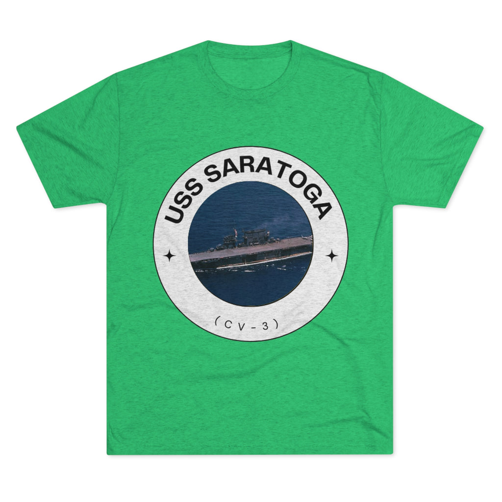 USS Saratoga (CV-3) United States Ships POD Unisex Tri-Blend Crew Tee