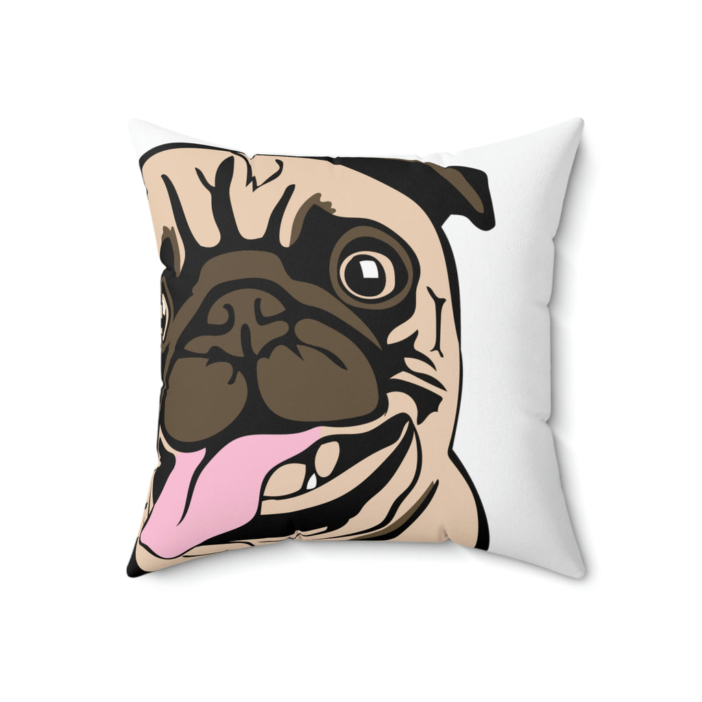 Pug Therapist POD Faux Suede Square Pillow