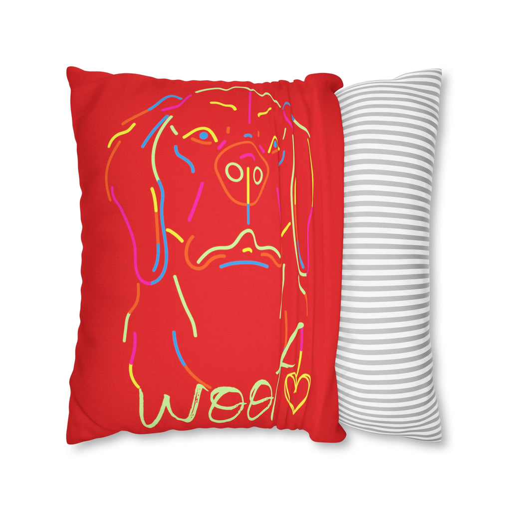 Neon Dog Spun Polyester Square Pillow Case POD