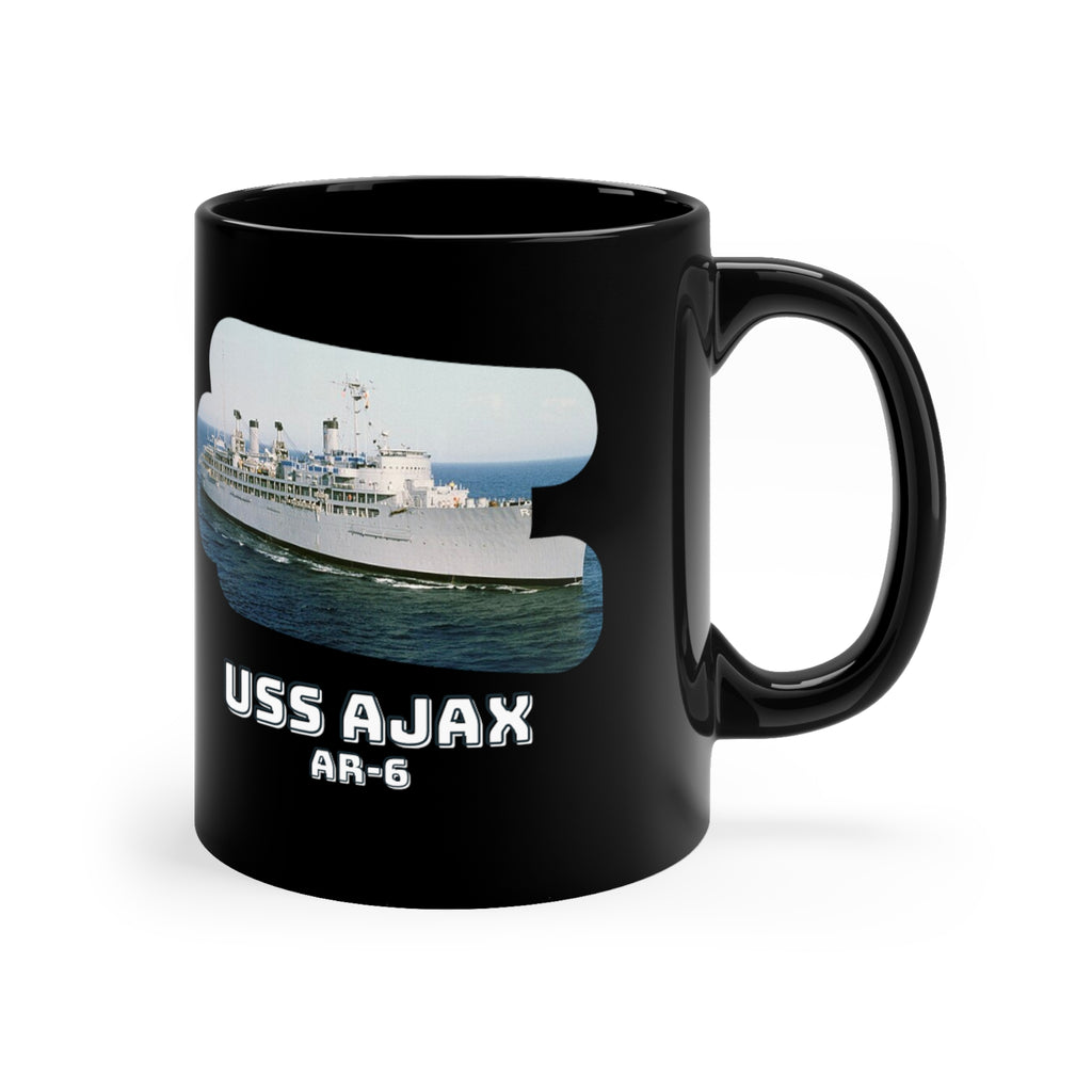 USS Ajax AR-6 United States Ship POD 11oz Black Mug