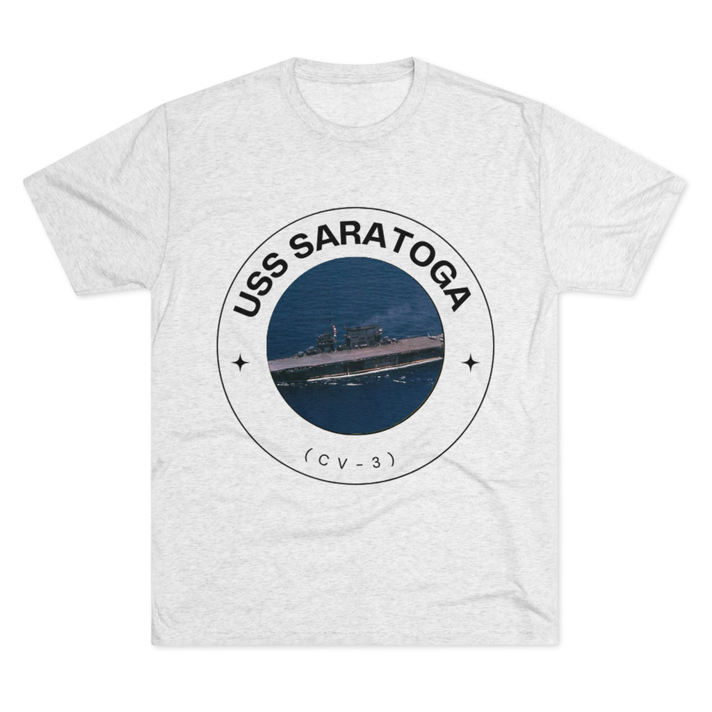 USS Saratoga (CV-3) United States Ships POD Unisex Tri-Blend Crew Tee