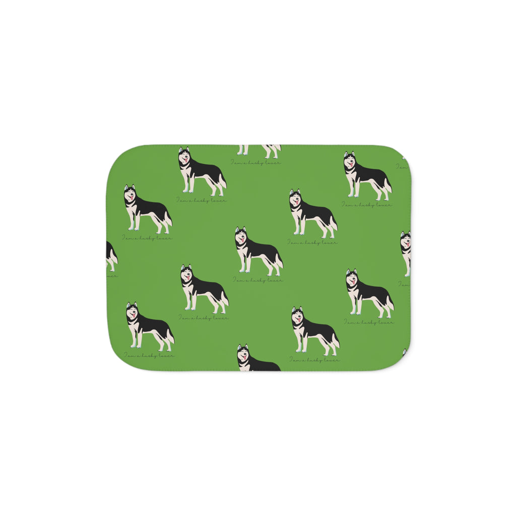 I love my Husky Dog POD  Sherpa Blanket, Two Colors