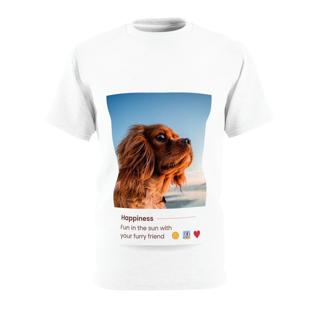 Fun in the sun with your furry friend Dog POD Unisex Cut & Sew Tee (AOP)