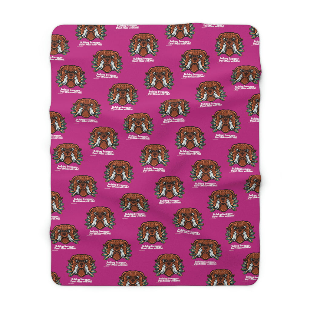 Bulldog Swagger Sherpa Fleece Blanket POD