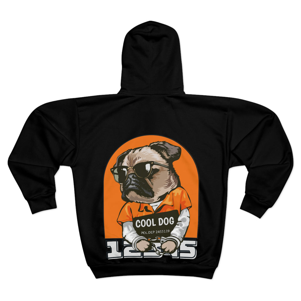 Cool Dog Unisex Zip Hoodie POD