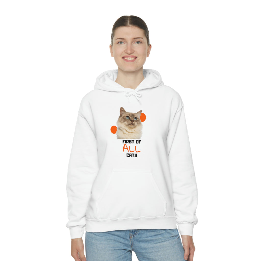 First of All Cat POD Unisex Heavy Blend Hooded Sweatshirt