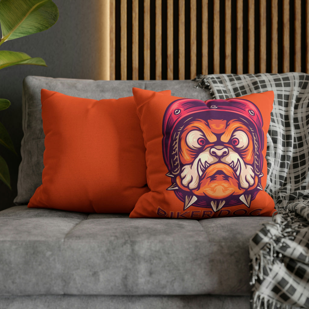 Biker Dog POD Spun Polyester Square Pillow Case