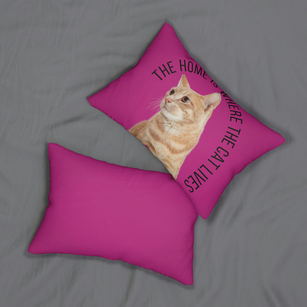 The Home Is Where The Cat Lives POD Spun Polyester Lumbar Pillow