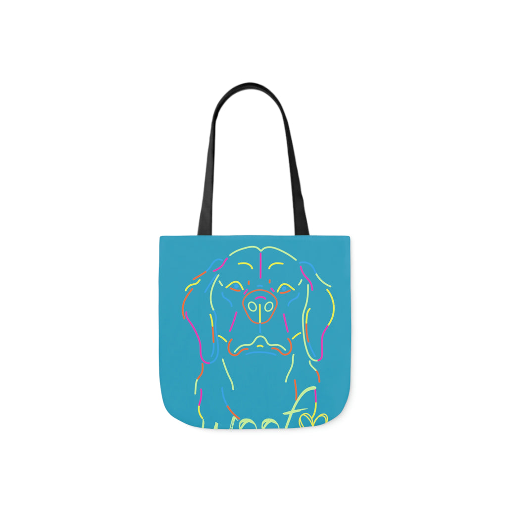 Neon Dog POD Polyester Canvas Tote Bag (AOP)