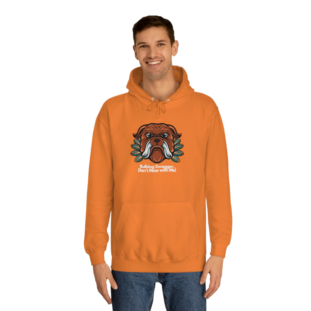 Bulldog Swagger Dog POD Unisex College Hoodie