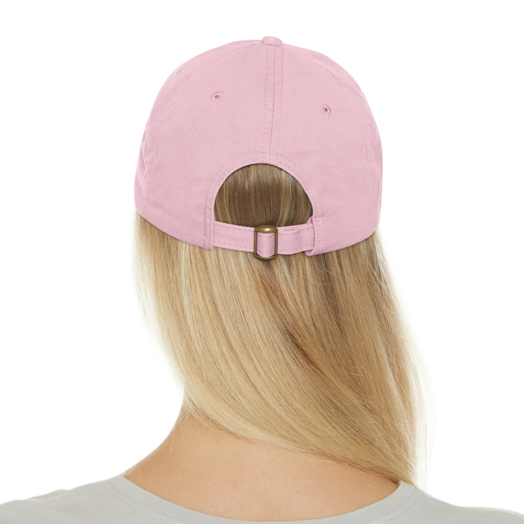 Happy Cat POD Dad Hat with Leather Patch (Rectangle)