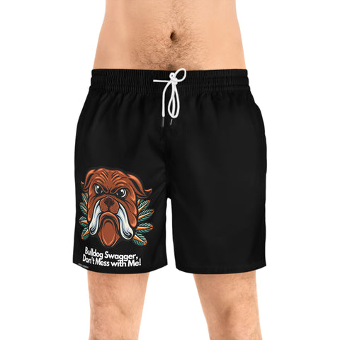 Bulldog Swagger POD Men's Mid-Length Swim Shorts (AOP)