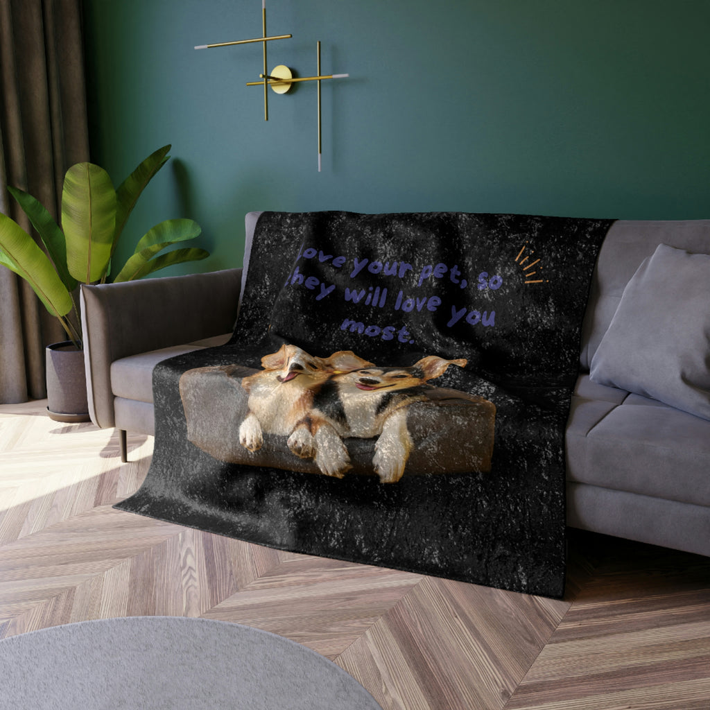 Love your pet so they will love you most dog PODCrushed Velvet Blanket