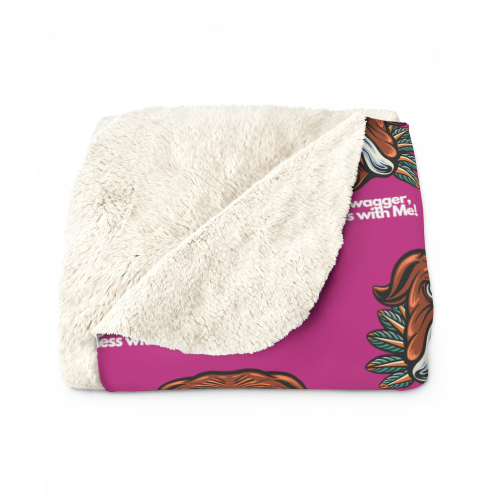 Bulldog Swagger Sherpa Fleece Blanket POD