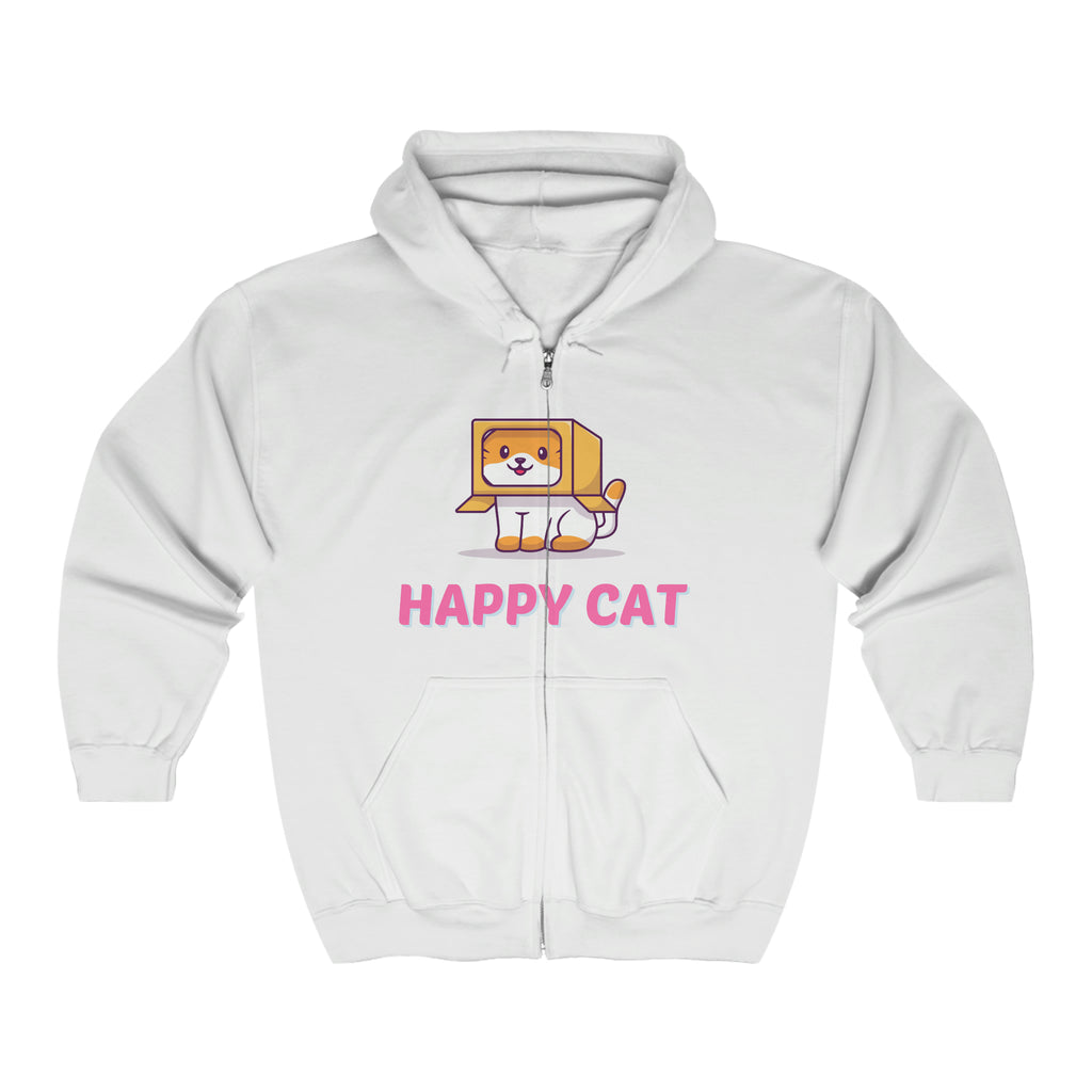 Happy Cat POD Unisex Heavy Blend Full Zip Hooded Sweatshirt