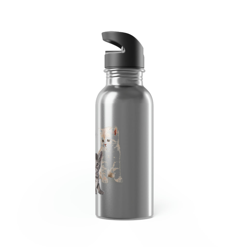 Three Persian Cats Meow POD Cat  Stainless Steel Water Bottle With Straw, 20oz