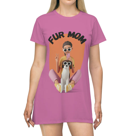 Fur Mom POD T-Shirt Dress (AOP)