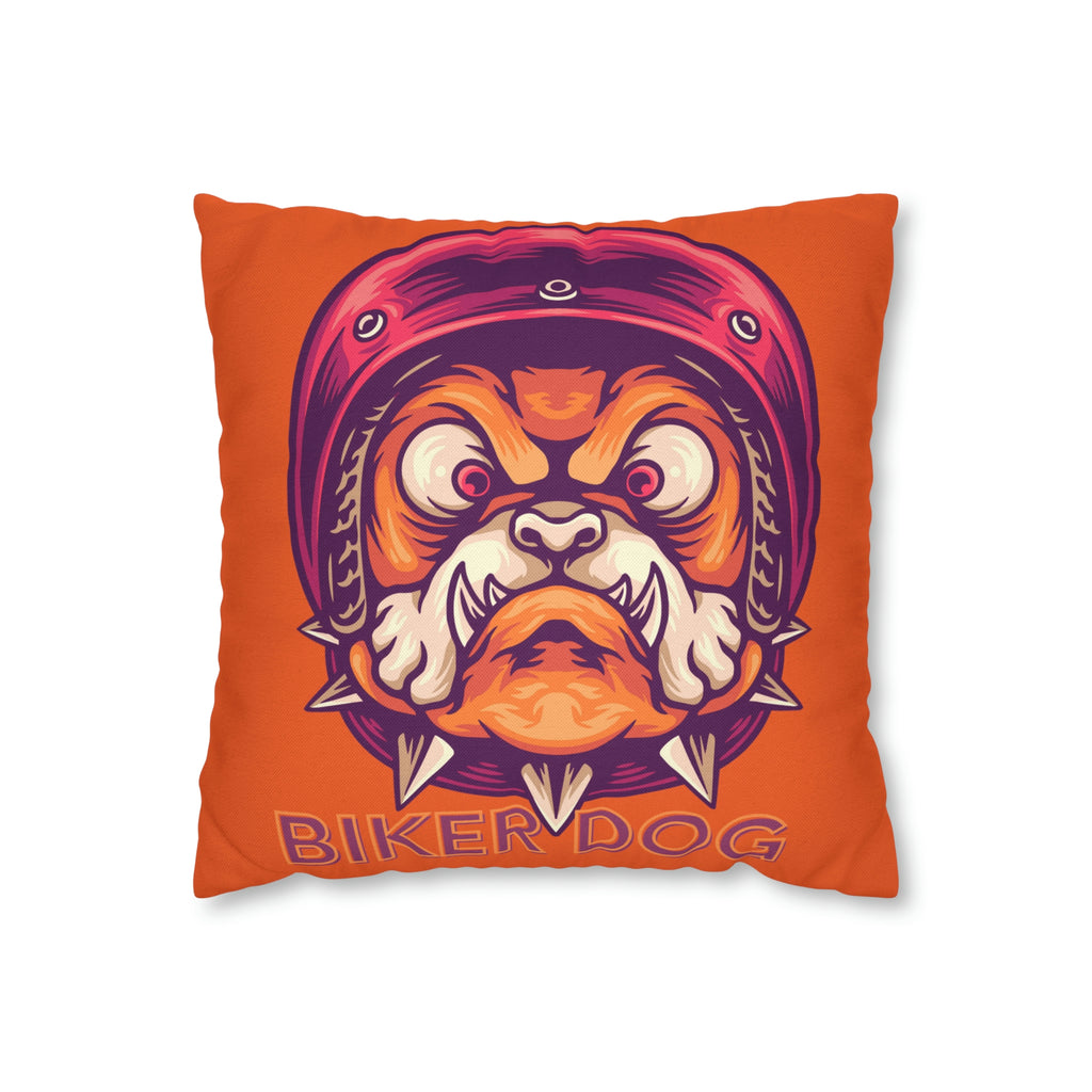 Biker Dog POD Spun Polyester Square Pillow Case